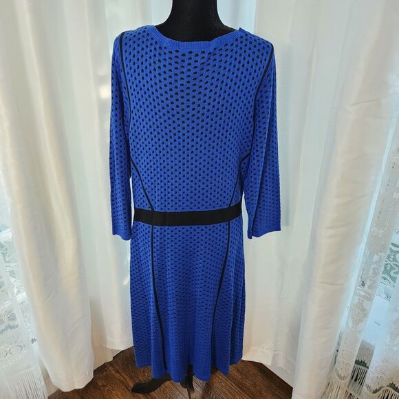 NEW Lane Bryant Womens Sweater Dress Plus Sz 18/20 Black Blue 3/4 Sleeve NWT - Picture 8 of 11